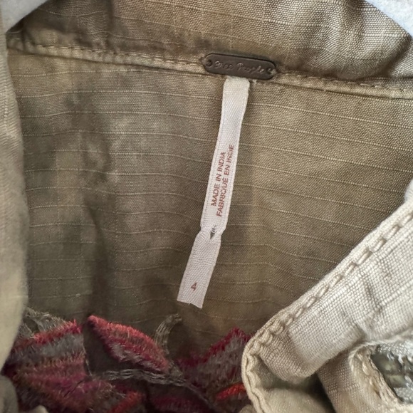 Free people festival Embroidered Olive Green Jacket anorak tie dye military - Picture 9 of 11